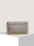 Minimalist Quilted Chain Flap Square Bag