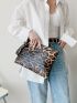 Leopard Pattern Clutch Bag With Wristlet