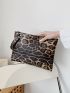 Leopard Pattern Clutch Bag With Wristlet