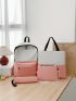 4pcs Two Tone Functional Backpack Set