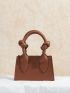 BIZwear Mini Knot Decor Double Handle Square Bag