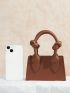 BIZwear Mini Knot Decor Double Handle Square Bag