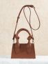 BIZwear Mini Knot Decor Double Handle Square Bag