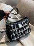 Plaid Pattern Chain Hobo Bag