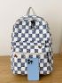 Letter Graphic Functional Backpack With Bag Charm