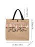 Tassel Decor Letter Print Shopper Bag