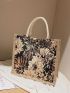 Floral Pattern Shopper Bag