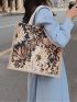 Floral Pattern Shopper Bag