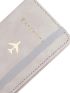 Metallic Airplane & Letter Graphic Passport Case