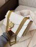 Metal Decor Flap Chain Square Bag