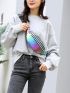 Holographic Zip Front Fanny Pack