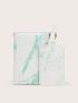 Marble Pattern Passport Case With Luggage Tag