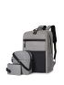 3pcs Two Tone Functional Backpack Set