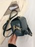 Mini Crocodile Embossed Square Bag