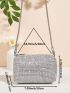 Mini Rhinestone Decor Chain Square Bag