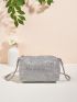 Mini Rhinestone Decor Chain Square Bag