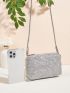 Mini Rhinestone Decor Chain Square Bag