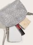 Mini Rhinestone Decor Chain Square Bag