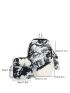 3pcs Brush Pattern Functional Backpack Set