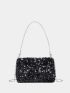 Mini Sequin Decor Chain Square Bag