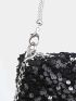 Mini Sequin Decor Chain Square Bag