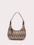 Chevron Pattern Zipper Hobo Bag