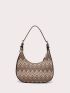 Chevron Pattern Zipper Hobo Bag