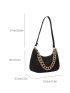 Mini Glitter Chain Decor Hobo Bag