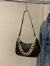 Mini Glitter Chain Decor Hobo Bag