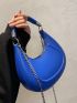 Metal Decor Chain Strap Hobo Bag