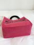 Neon Pink Letter Print Shopper Bag