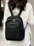 Argyle Quilted Studded Decor Functional Backpack