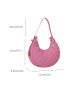 Quilted Pattern Shoulder Bag Minimalist Hobo Bag