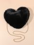 Heart Design Fuzzy Chain Novelty Bag