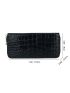 Crocodile Embossed Zipper Long Wallet