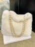 Minimalist Chain Fuzzy Shoulder Tote Bag