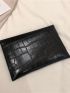 Crocodile Embossed Flap Square Bag