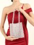 Mini Clear Beaded Design Shoulder Bag for Women