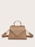 Mini Lizard Embossed Flap Satchel Bag