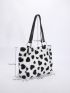 Heart Pattern Fluffy Shoulder Tote Bag