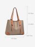 Contrast Binding Shoulder Tote Bag