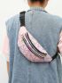 Holographic Geometric Pattern Waist Bag