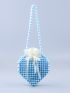 Mini Drawstring Detail Heart Design Beaded Shoulder Bag