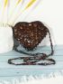 Mini Bead Decor Heart Design Novelty Bag