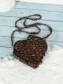 Mini Bead Decor Heart Design Novelty Bag