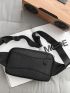 Letter Graphic Zip Front Waist Bag