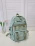 Letter Patch & Release Buckle Decor Functional Backpack