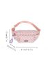 Checkered Pattern Letter Patch Decor Waist Bag