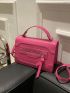 Mini Neon Pink Snap Button Flap Square Bag