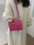 Mini Neon Pink Snap Button Flap Square Bag